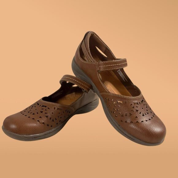Baretraps Posture Shoes Brown Mary Janes Size 8M Jennings Hook Loop Straps - Picture 10 of 12